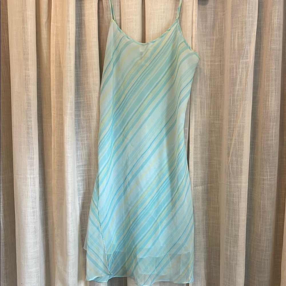 Liz Claiborne Blue Chemise Slip Dress Sheer